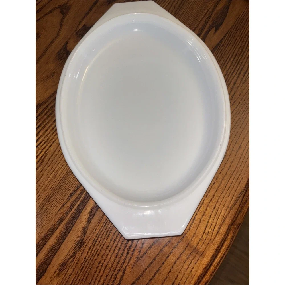 Vintage Pyrex Blue Snowflake Garland 045 2 1/2 QT Oval Casserole Dish W/Lid